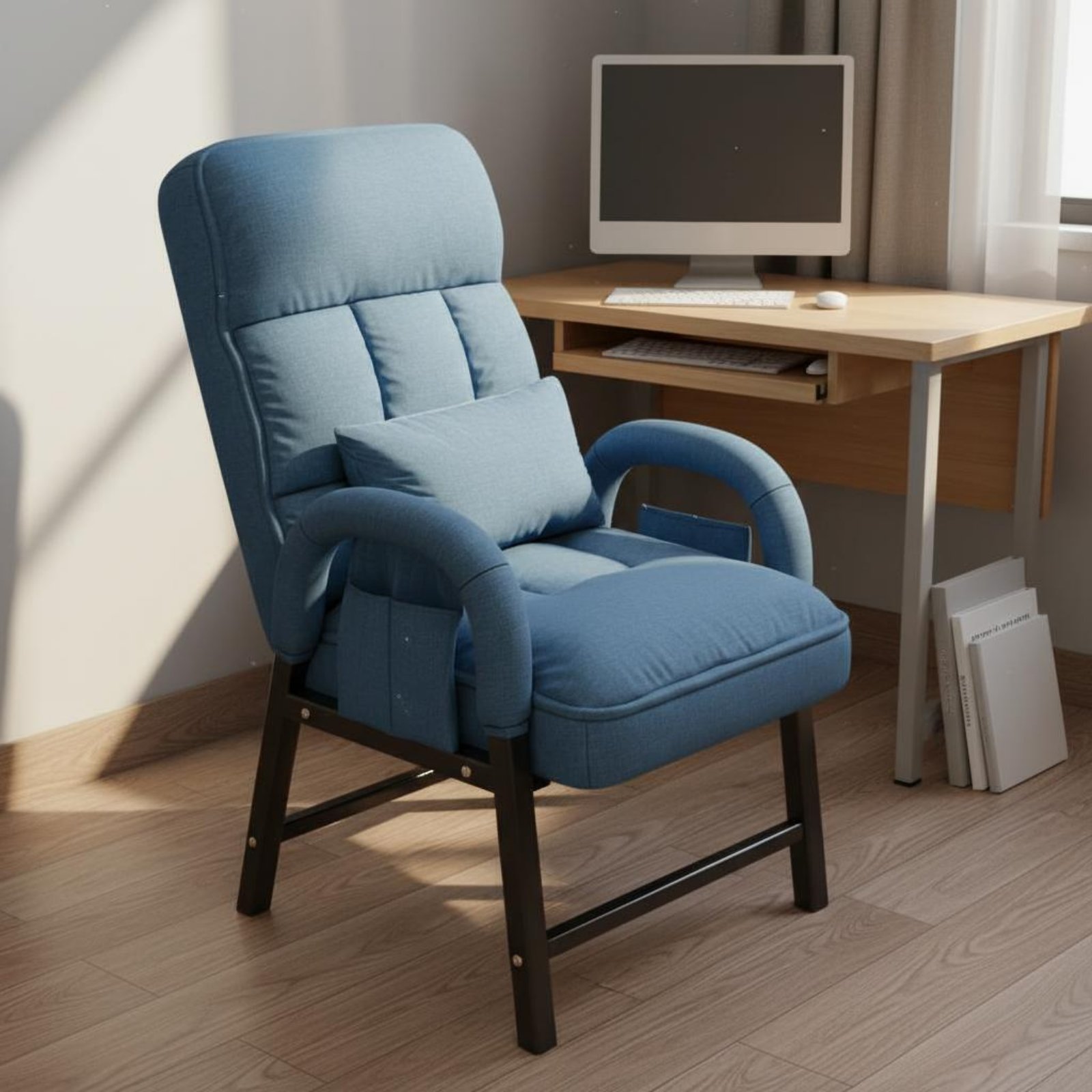 Office Furniture - Sillón Reclinable de Respaldo Alto Ajustable,