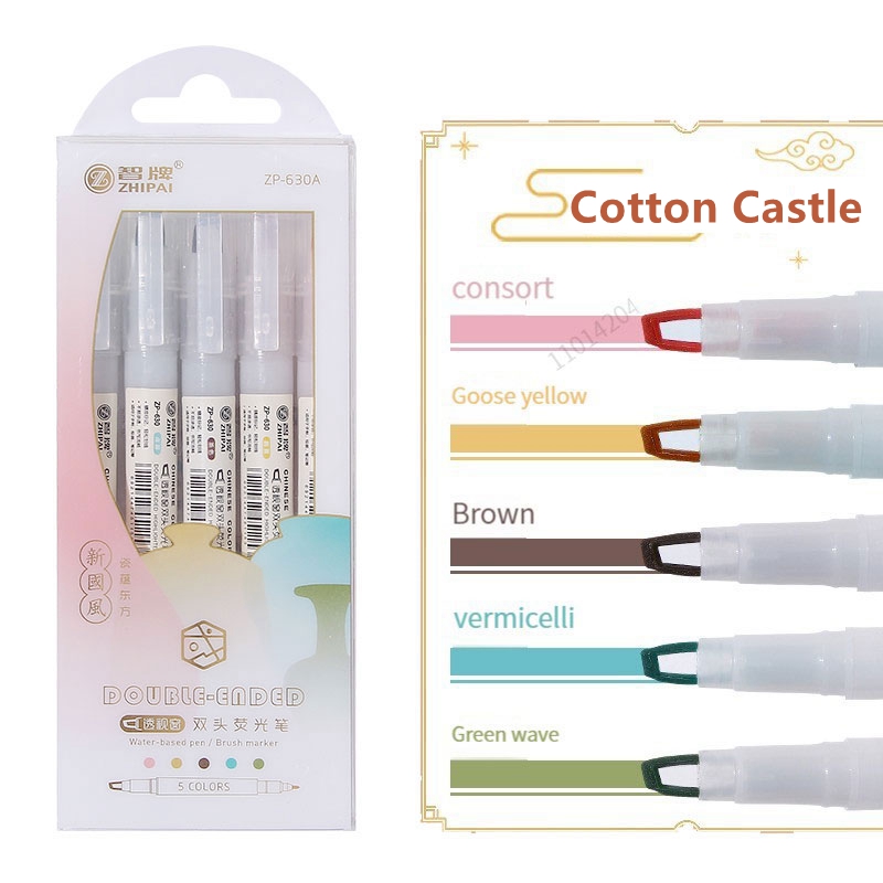 Pastel Highlighter Set Double Ended - Rotuladores de doble punta Kawaii, marcadores