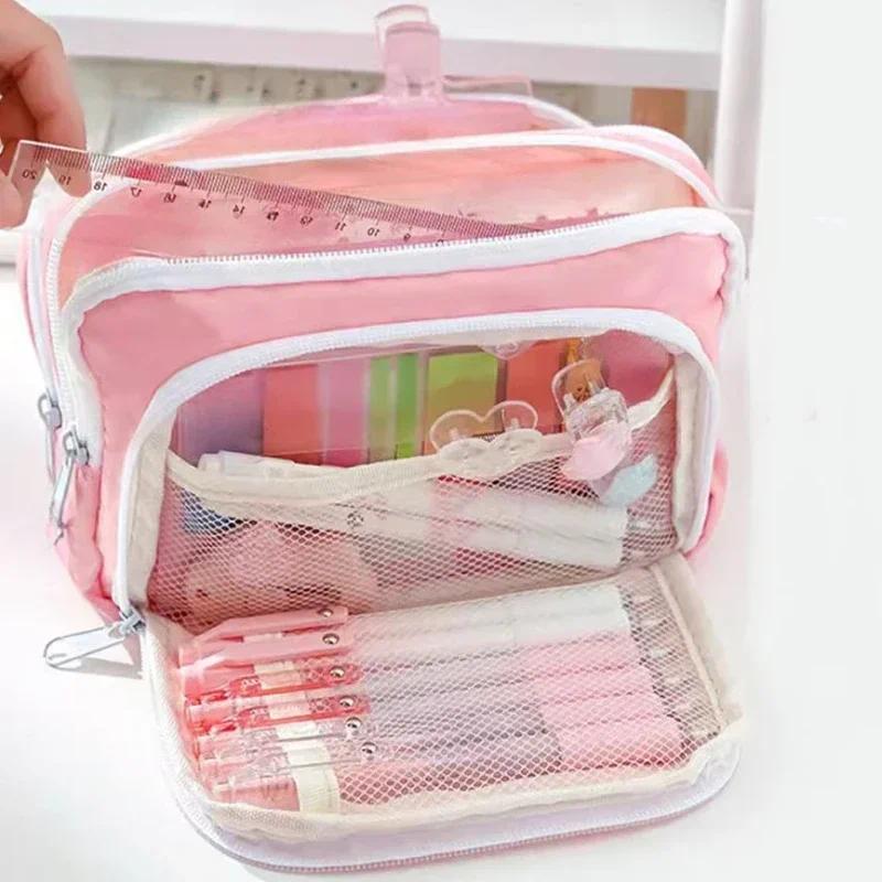Aesthetic Large Pencil Case Pouch - Estuche Portátil de Gran Capacidad para