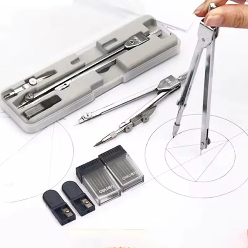 Math Geometry Set With Compass - Brújula de dibujo multifuncional de acero
