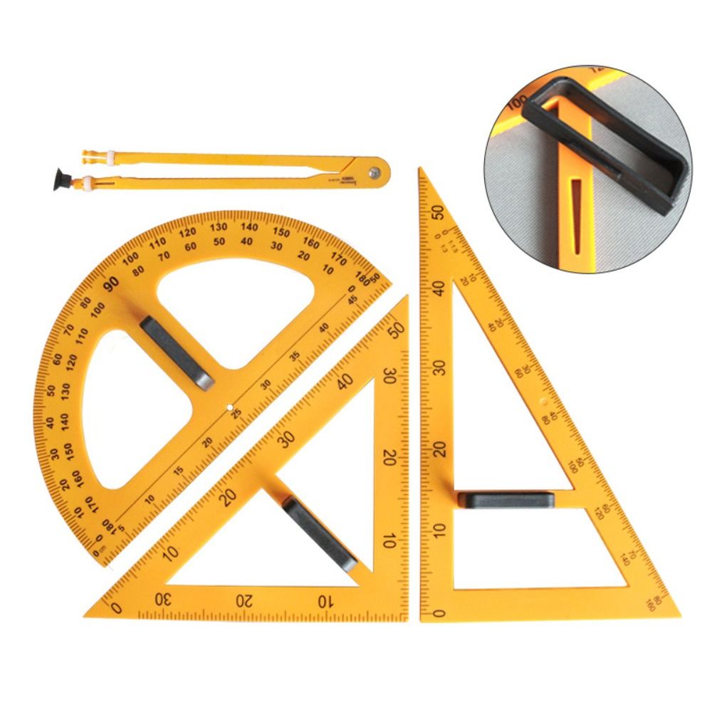 Math Geometry Set With Compass - Regla Triangular Grande y Resistente, Juego
