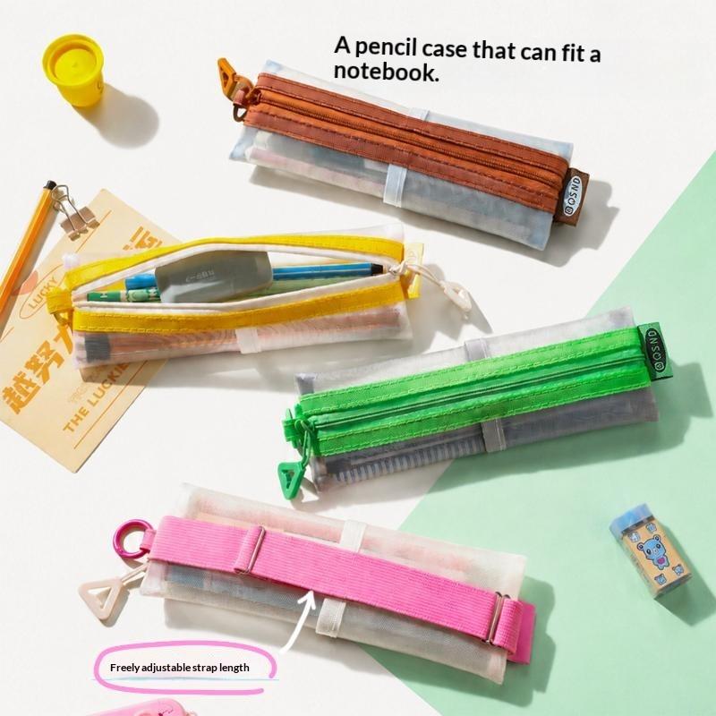 Clear Mesh Pencil Pouch For Exam - Estuche Transparente de Malla para Lápices