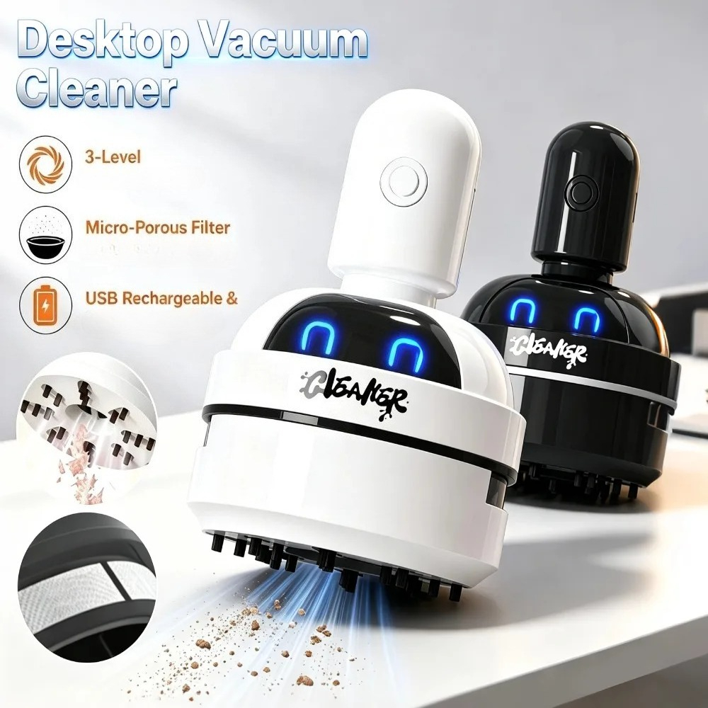 Aspiradora de escritorio portá - Mini Desktop Vacuum Cleaner For Eraser Dust reseña y precio