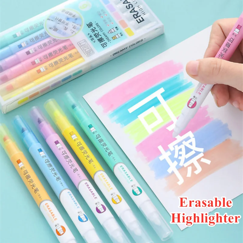 Juego de resaltadores borrable - Pastel Highlighter Set Double Ended reseña y precio