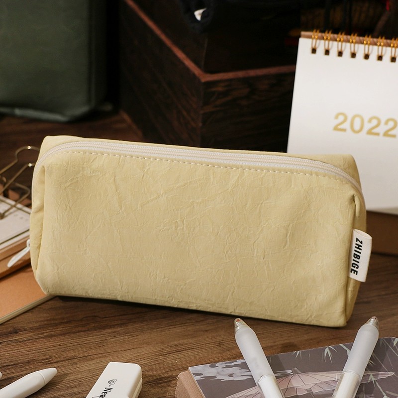 Estuche de Lápices de Cuero Cr - Aesthetic Large Pencil Case Pouch reseña y precio