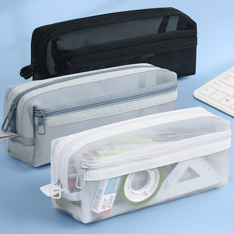 Estuche de Lápices de Malla Tr - Clear Mesh Pencil Pouch For Exam reseña y precio