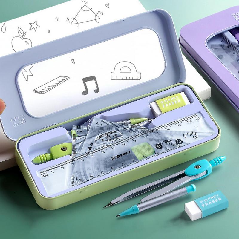 Juego de transportador y brúju - Math Geometry Set With Compass reseña y precio