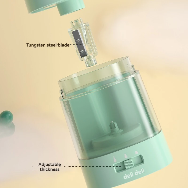 Deli VA3 verde USB batería de  - Electric Pencil Sharpener Usb reseña y precio