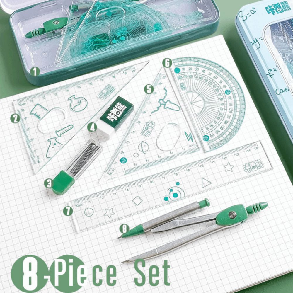 Juego de geometría matemática  - Math Geometry Set With Compass reseña y precio