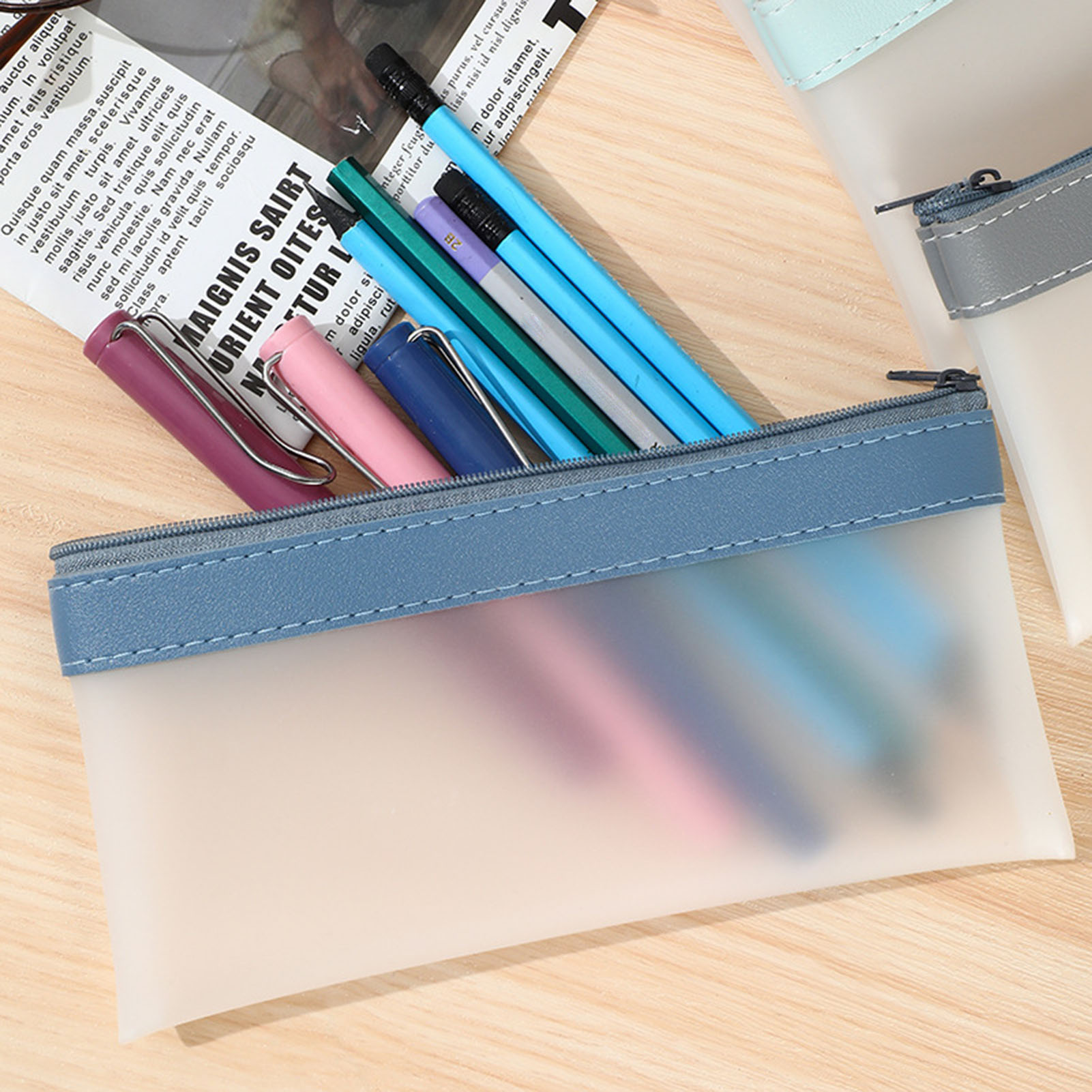 Estuche de lápices esmerilado  - Aesthetic Large Pencil Case Pouch reseña y precio