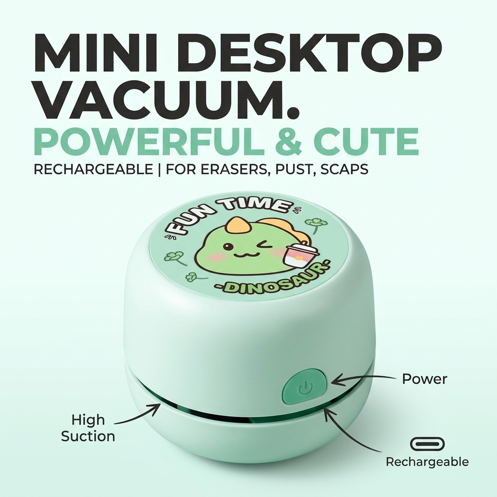 Aspiradora de escritorio mini  - Mini Desktop Vacuum Cleaner For Eraser Dust reseña y precio