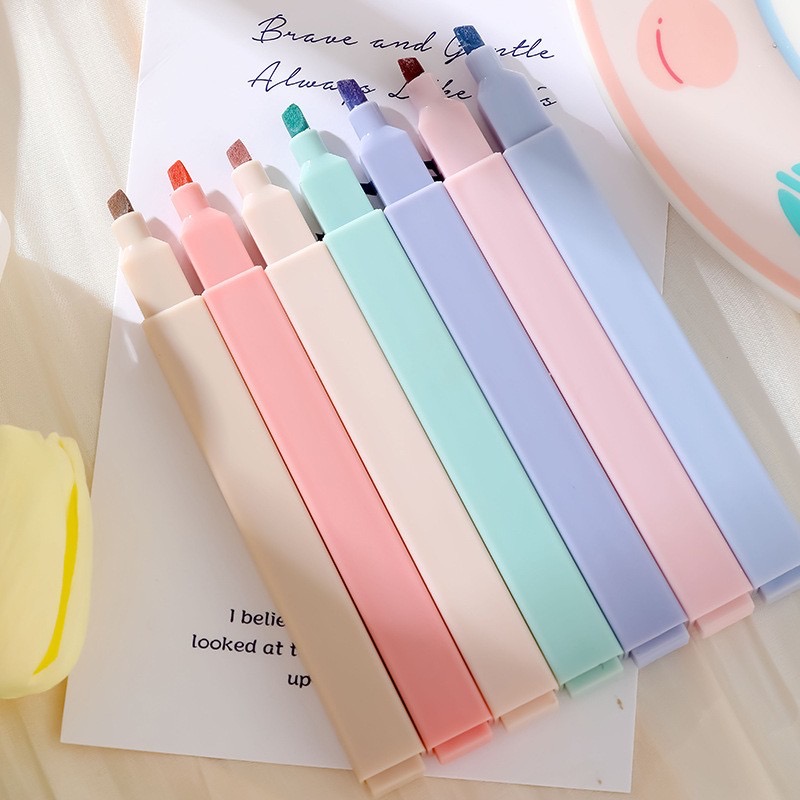 6 unids/set resaltadores conju - Pastel Highlighter Set Double Ended reseña y precio